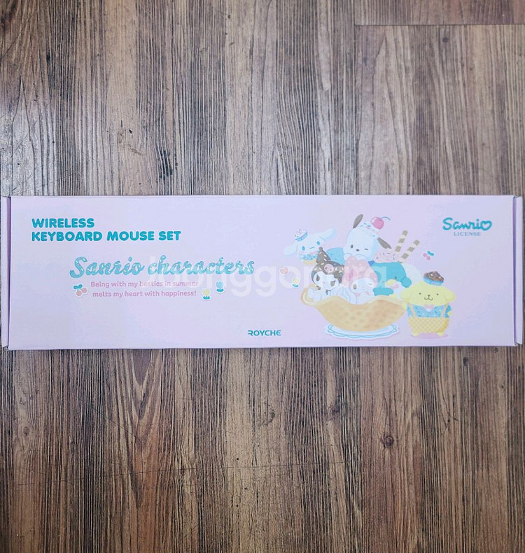 산리오 레트로형 무선 키보드 마우스 세트 핑크--3