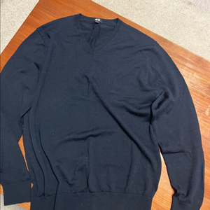 유니클로 엑스트라파인메리노 EFM 스웨터 v넥 블랙 L