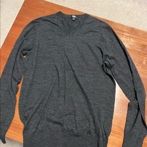 유니클로 엑스트라파인메리노 EFM 스웨터 v넥 그레이L