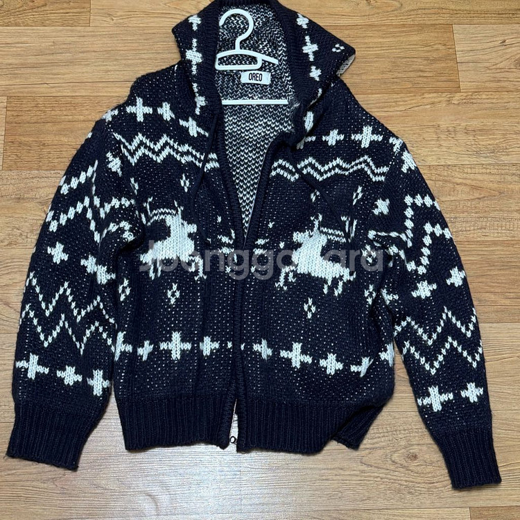 릿킴 노르딕 니트 후드집업 네이비--0