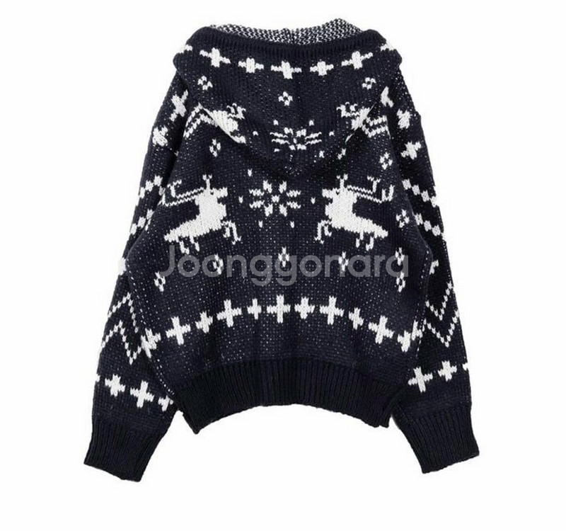 릿킴 노르딕 니트 후드집업 네이비--3