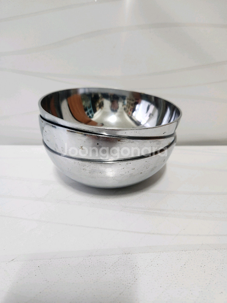 옛날 스텐 국그릇--0