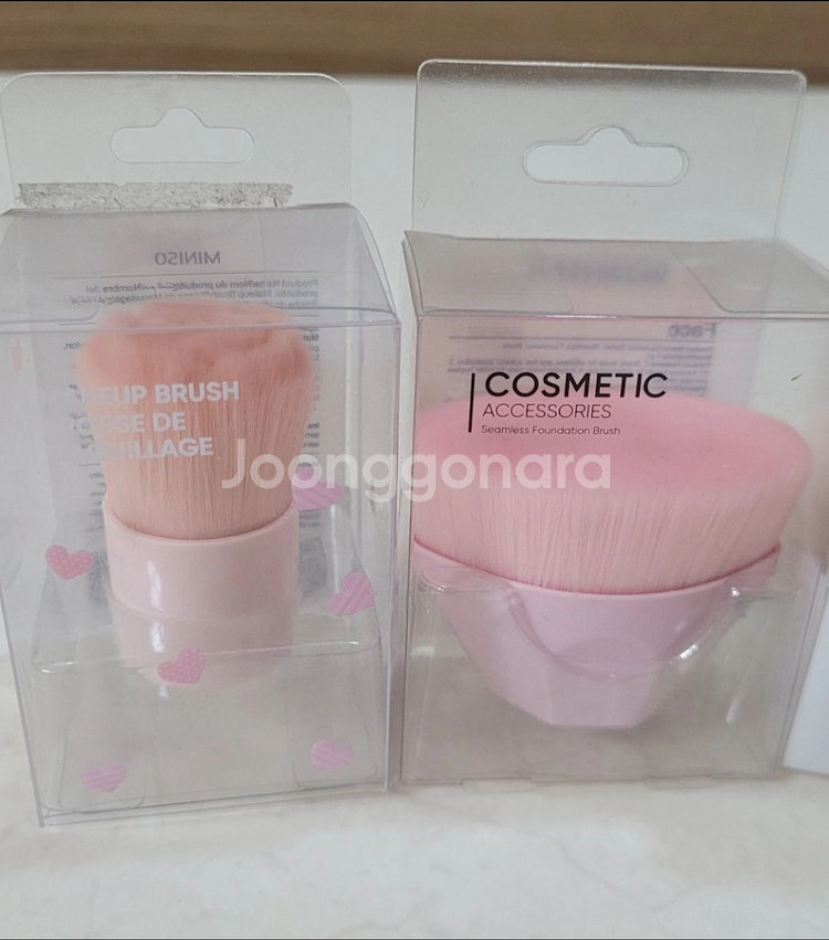 미니소 핑크팬더 메이크업 브러쉬 퍼프 세트 새상품--2