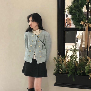 아카이브제이투유 윈터 울 더블 트위드자켓 미스티블루