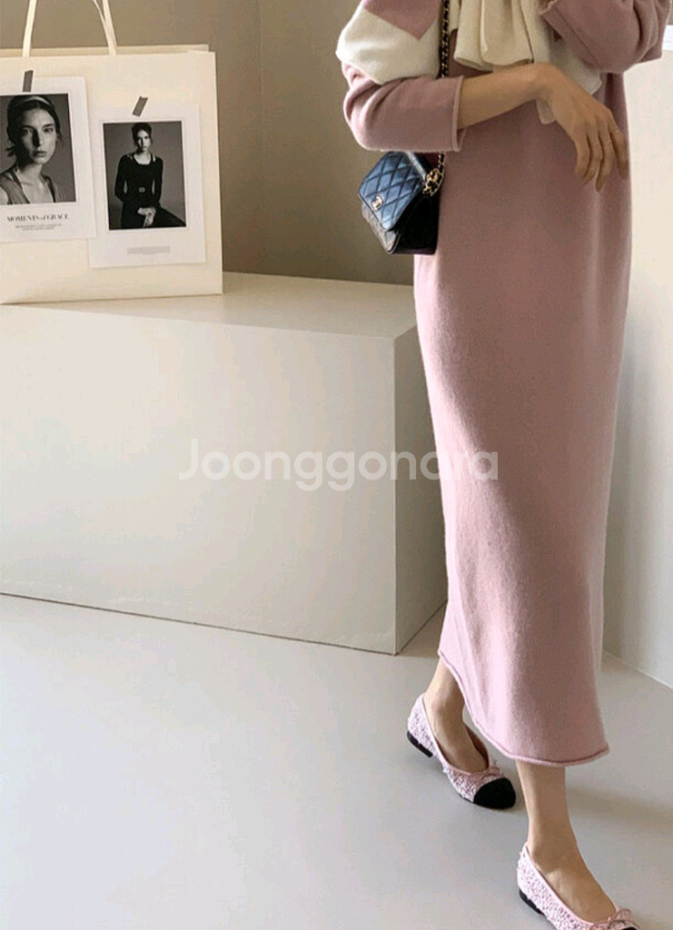 데일리룩 니트 원피스--2