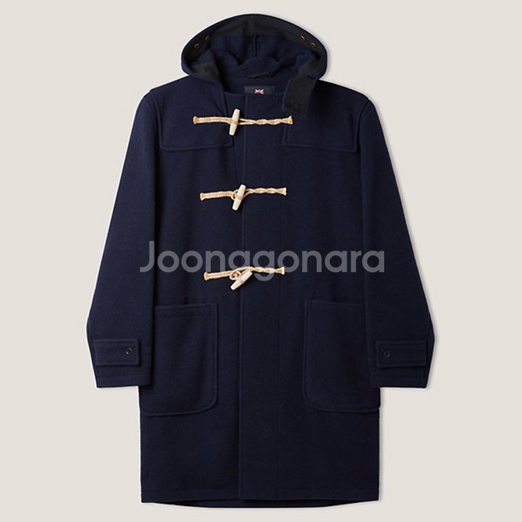 글로버올 울 몬티 더플코트 다크네이비--2