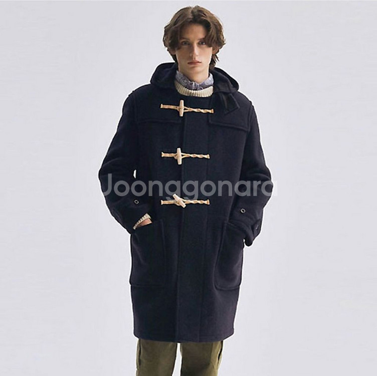 글로버올 울 몬티 더플코트 다크네이비--3