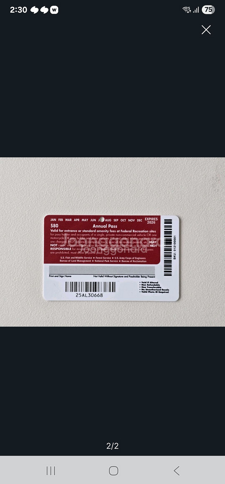 미국국립공원 애뉴얼패스 26년 7월까지--0