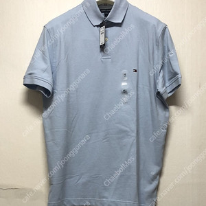 타미힐피거 카라 반팔/하늘색