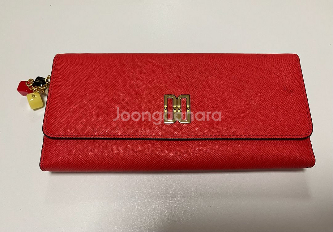 닥스 다홍색 장지갑 (정품,중고)--0