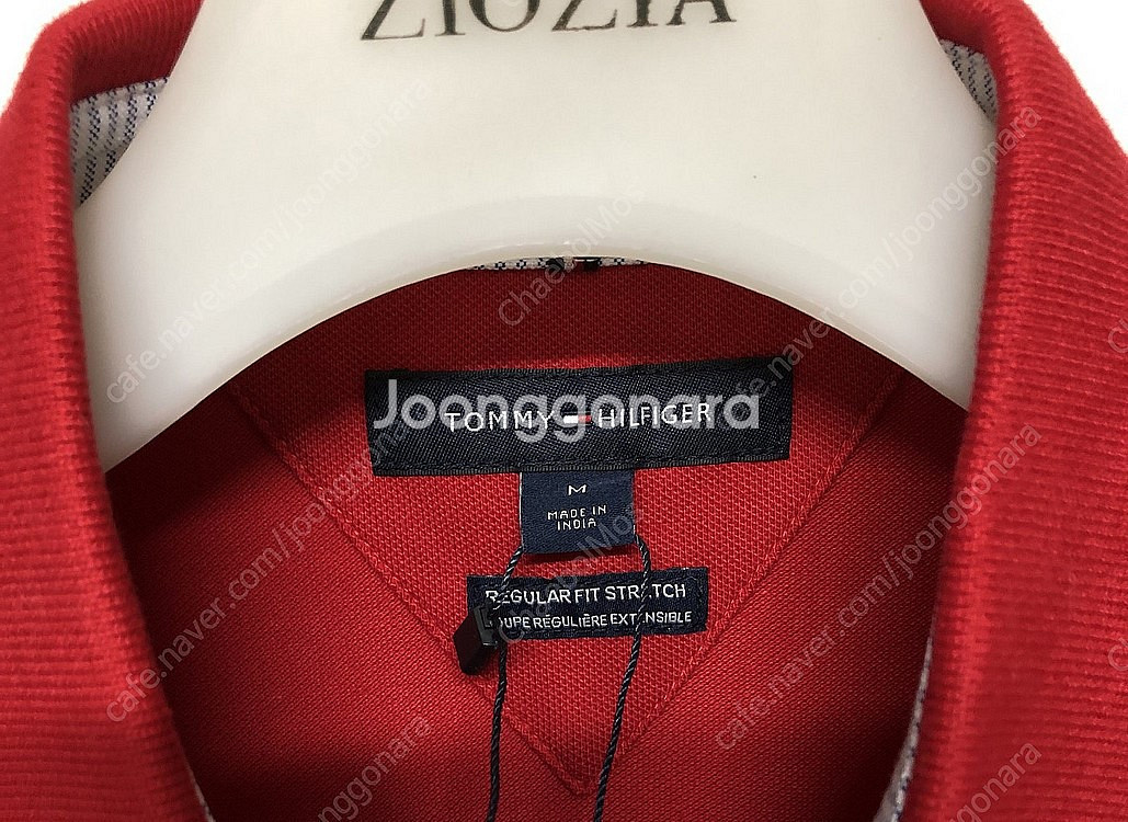 타미힐피거 카라 반팔/레드--1