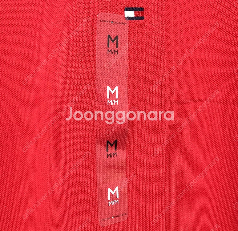 타미힐피거 카라 반팔/레드--2