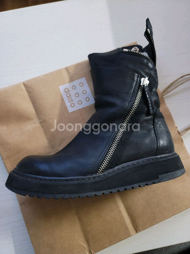 [41]신지아 아리아 스파이럴 사이드 지퍼 부츠 블랙--5