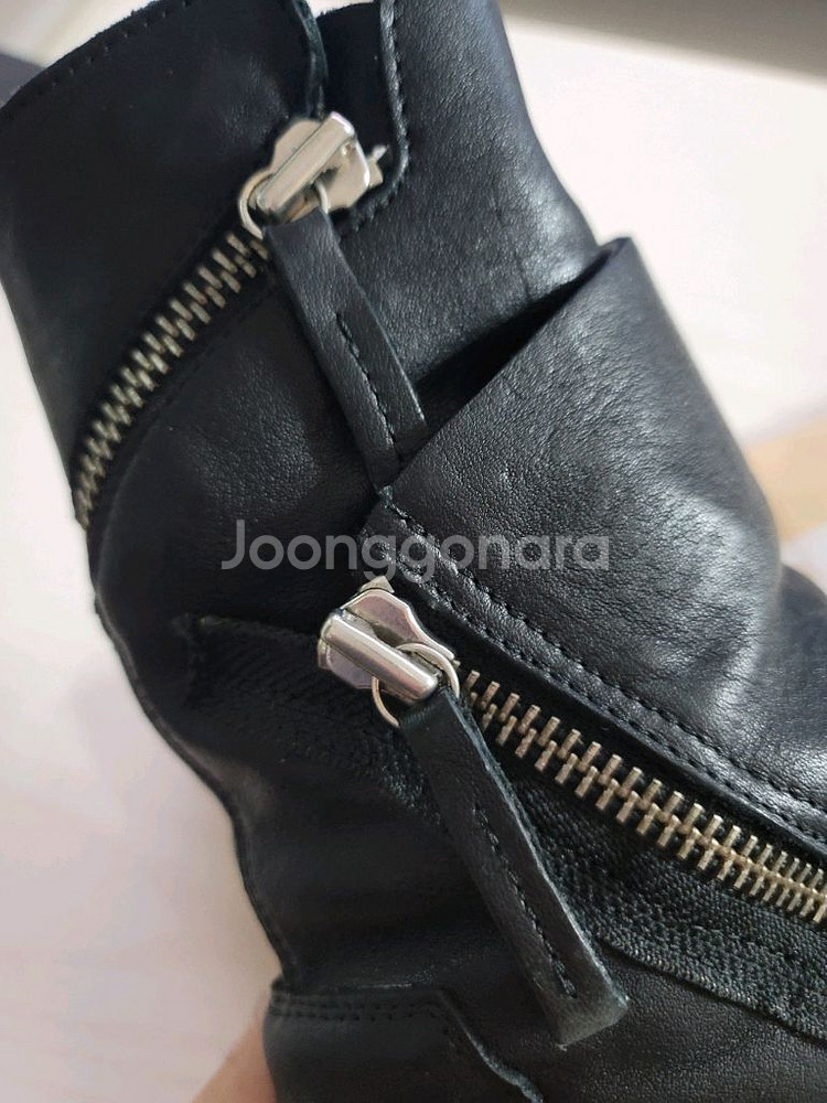 [41]신지아 아리아 스파이럴 사이드 지퍼 부츠 블랙--3