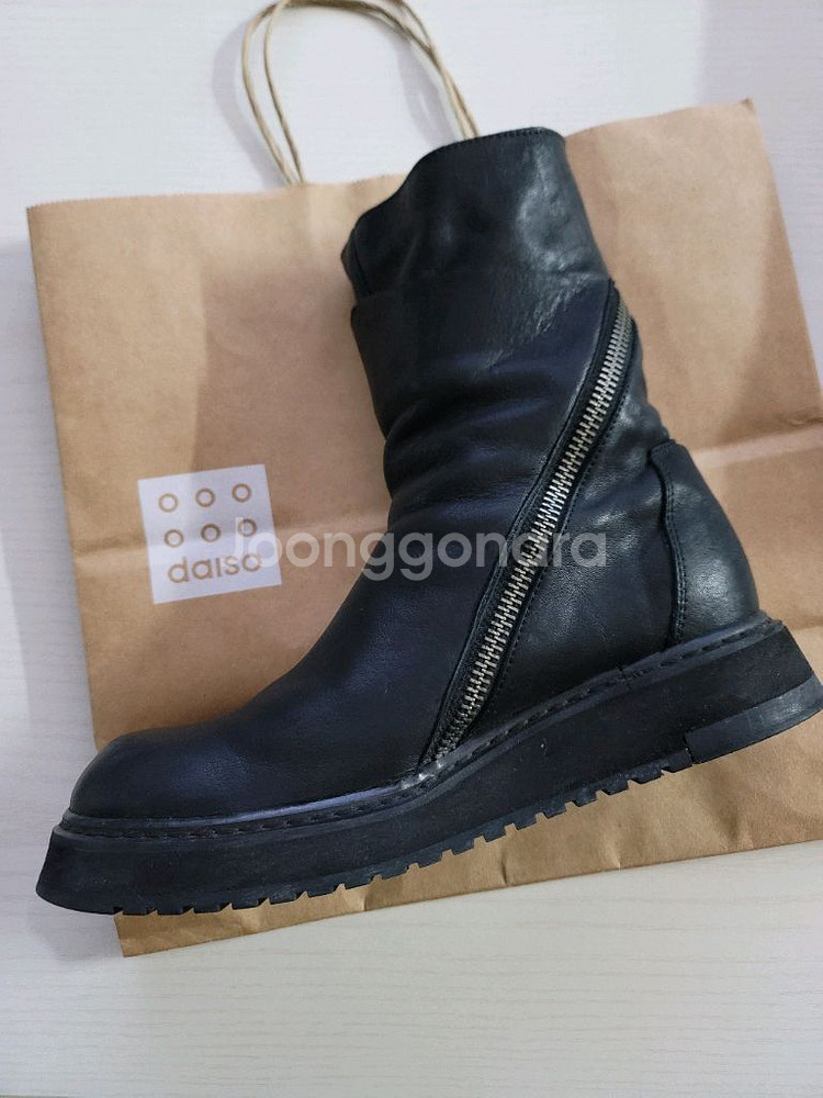 [41]신지아 아리아 스파이럴 사이드 지퍼 부츠 블랙--2