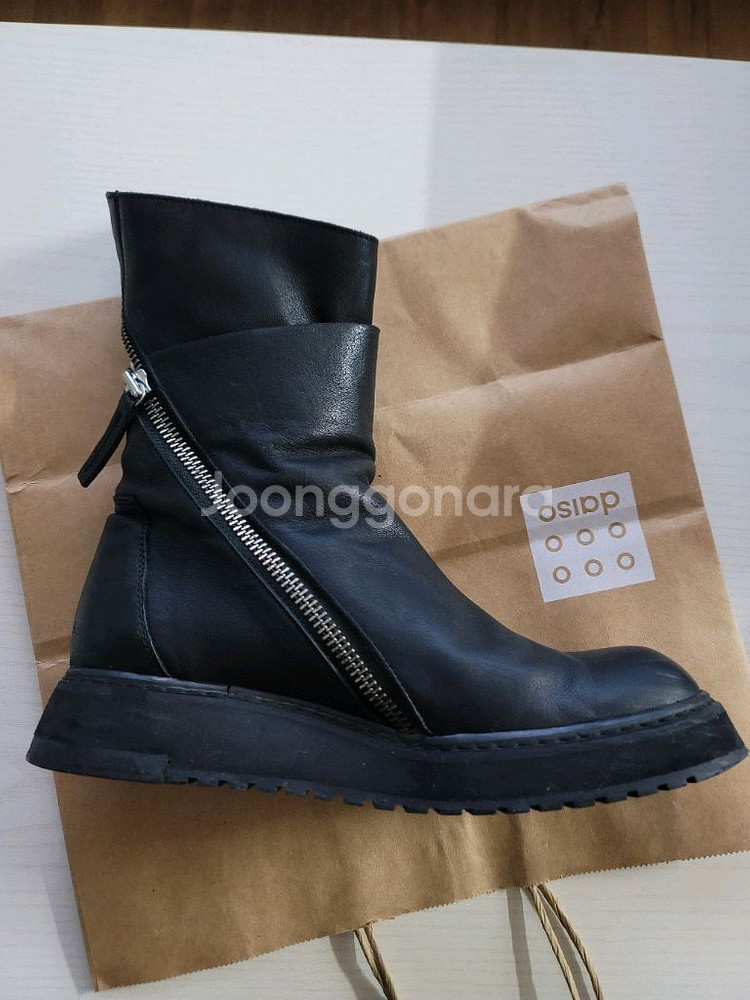 [41]신지아 아리아 스파이럴 사이드 지퍼 부츠 블랙--6