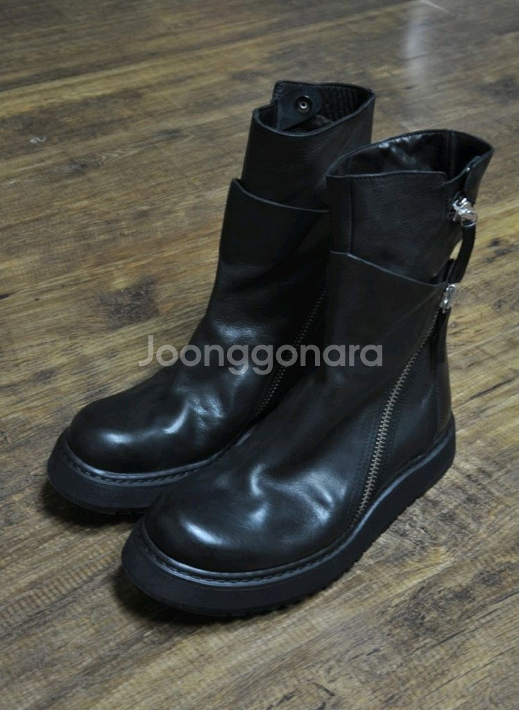 [41]신지아 아리아 스파이럴 사이드 지퍼 부츠 블랙--9