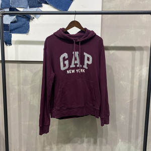 (100) GAP 갭 스트릿 자수 버건디 후드티
