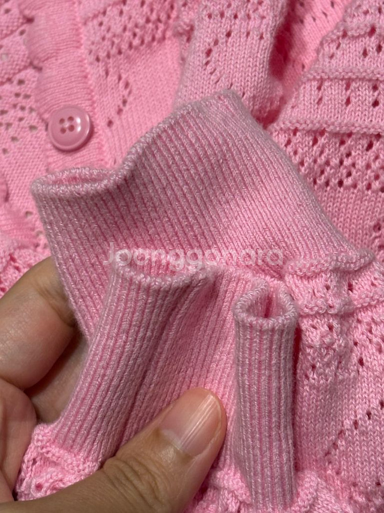 베베드피노 핑크 펀칭 가디건 100--3