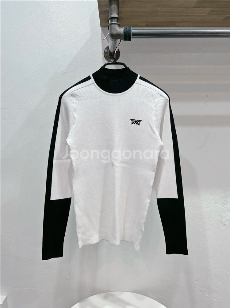 [미착용](55/s) pxg 화이트 골지 모크넥 니트--1