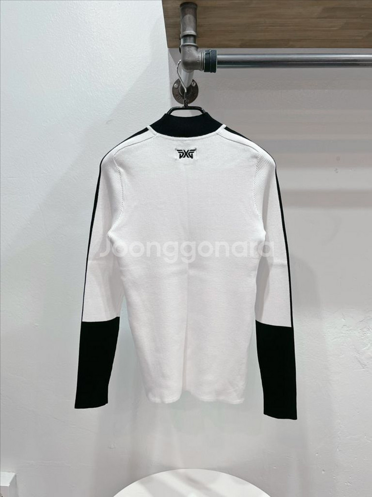 [미착용](55/s) pxg 화이트 골지 모크넥 니트--2