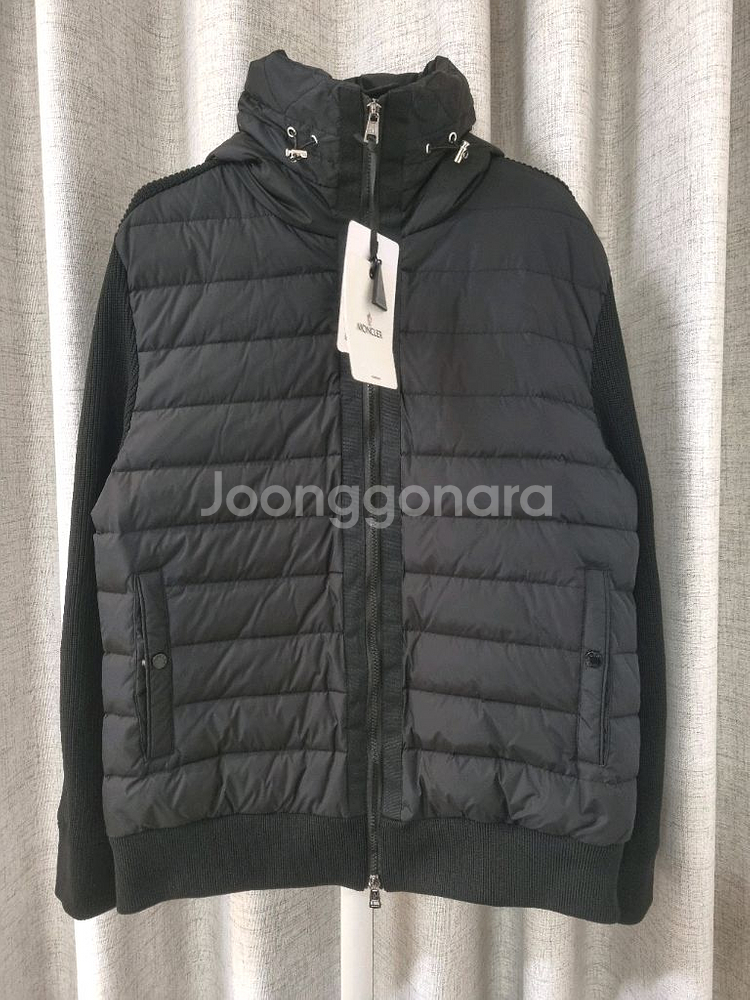 몽클레어 후드니트패딩 블랙 2XL 새제품--1