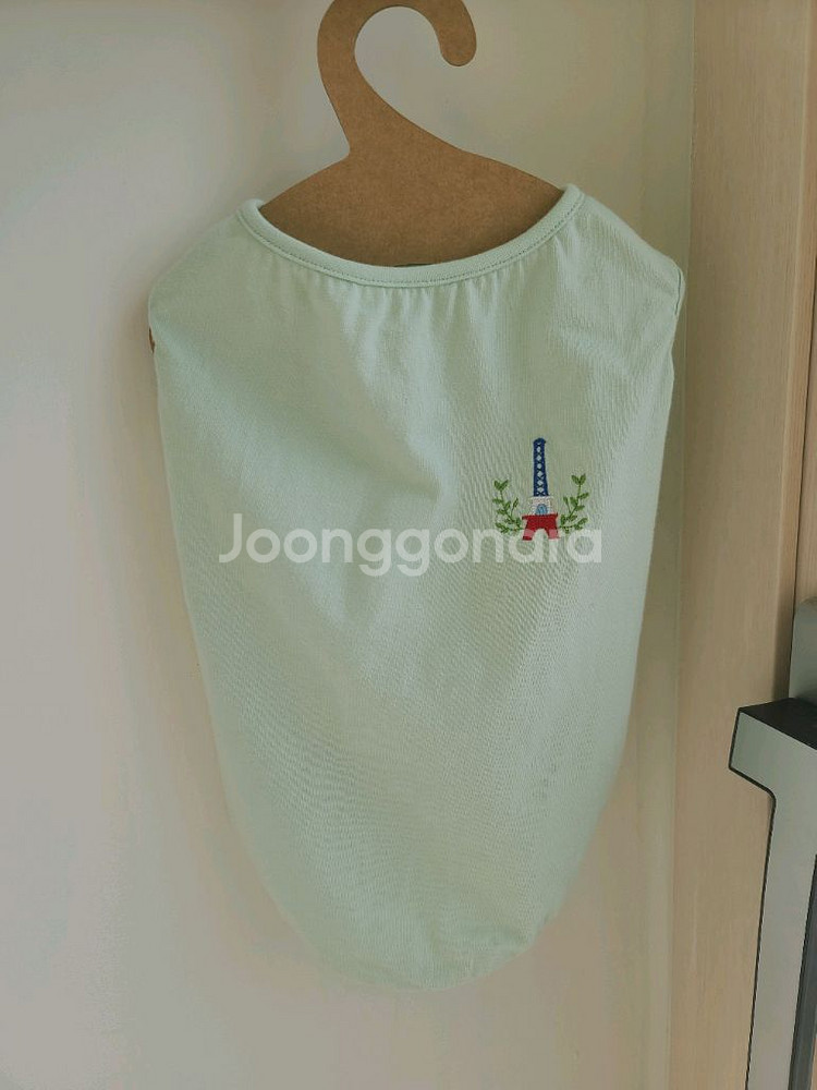리카리카 프랑스파리 자수 티셔츠 강아지옷 민트 2XL--5