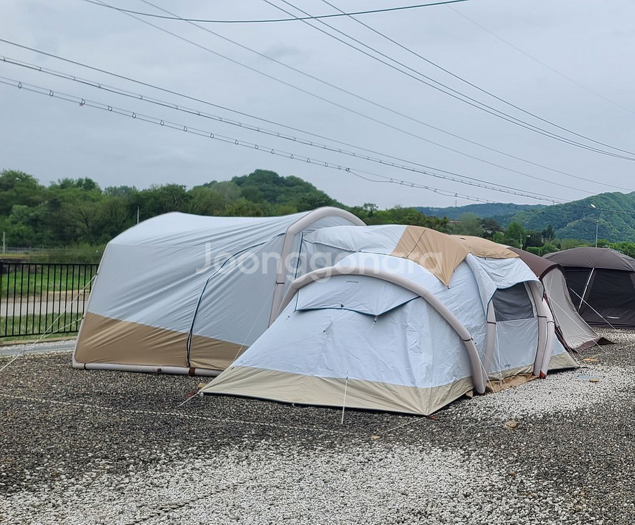 데카트론 에어텐트4.2+에어쉘터 팝니다.--4