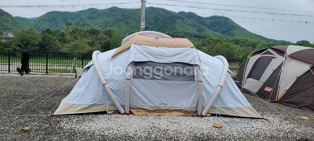 데카트론 에어텐트4.2+에어쉘터 팝니다.--3