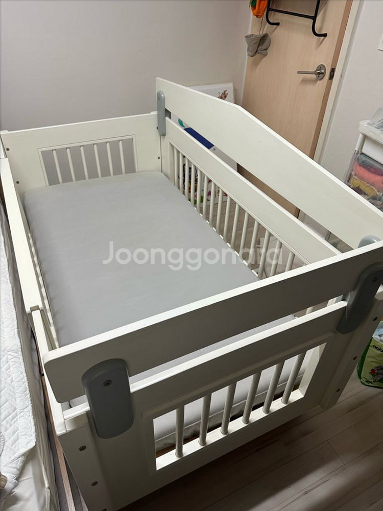 솜트리 토들러원목침대 아기 침대 화이트--0