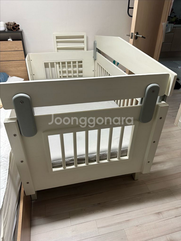 솜트리 토들러원목침대 아기 침대 화이트--2