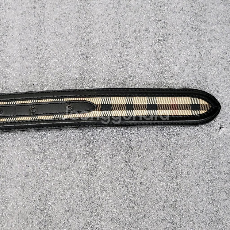 닥스 정품 체크 가죽벨트 총길이 98cm--7