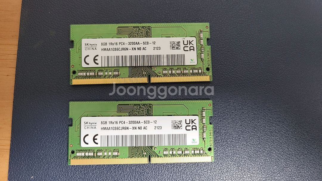 노트북용 ram ddr4,8기가 두개--0