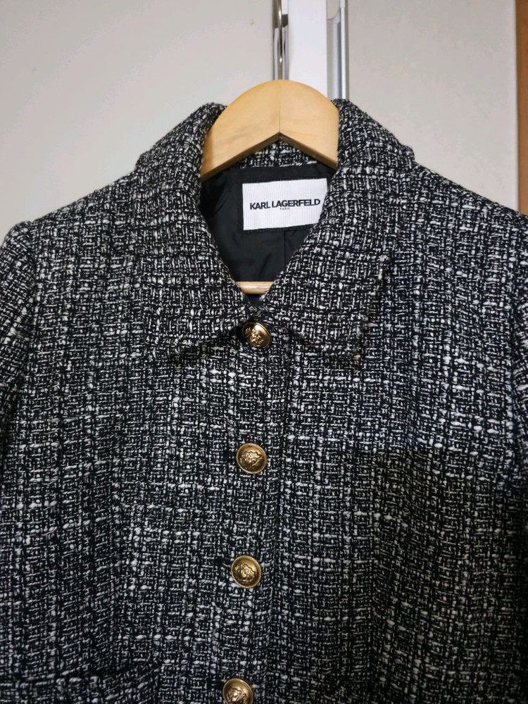 칼 라거펠트 트위드 금장 버튼 자켓 이미지