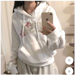 에이블리 패치 레터링 후드티 (새상품)