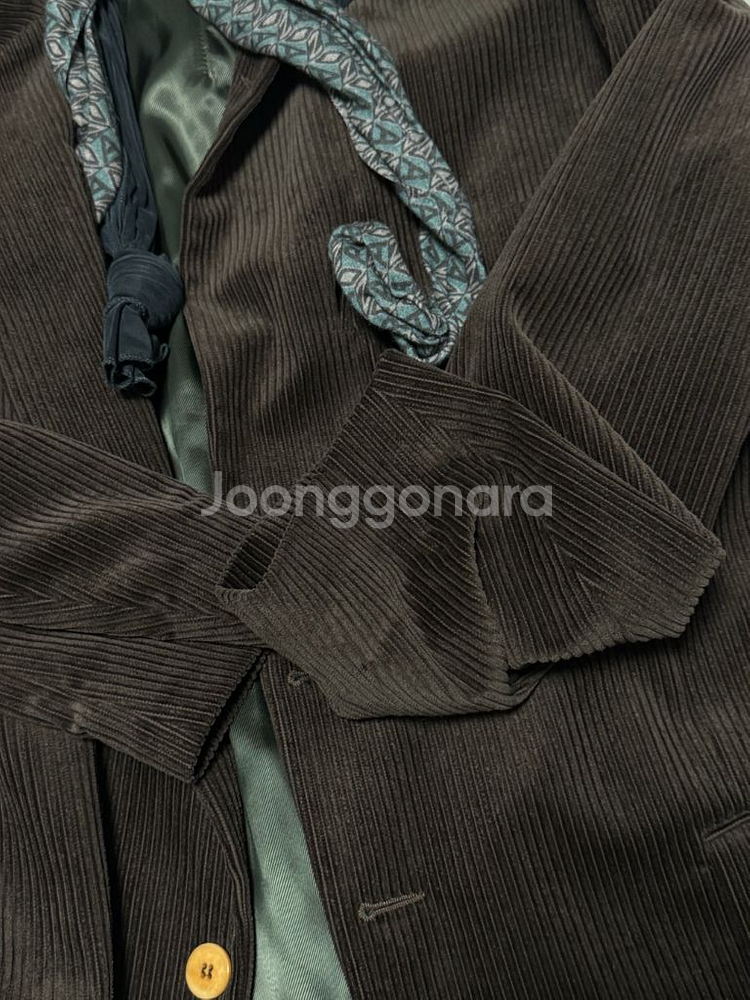 마리아노 코듀로이 스카프 디테일 자켓 L사이즈--2