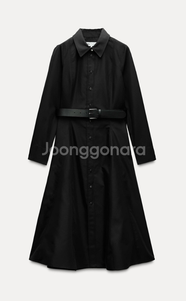 택달린) 자라 블랙 벨트 원피스--2