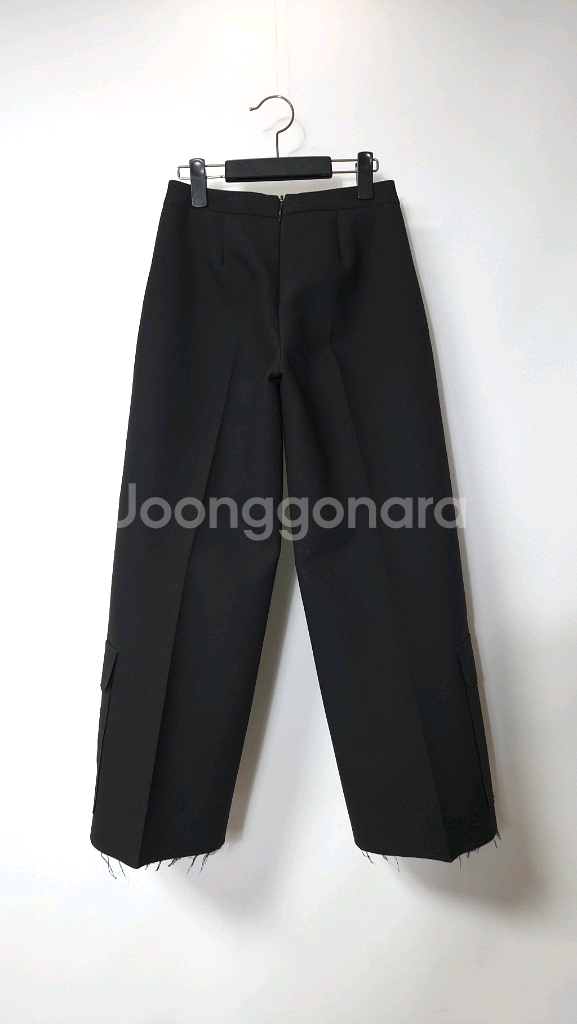 MSGM 엠에스지엠 블랙 와이드 프린지 카고 팬츠 40--5
