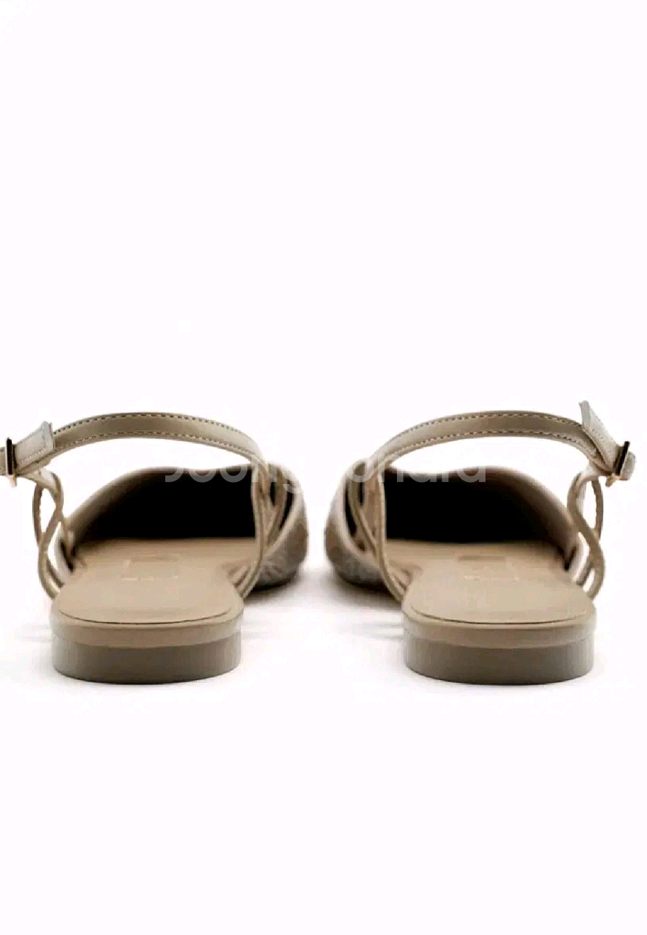 zara 자라 메탈릭 슬링백 발레리나 플랫슈즈 - 38--3