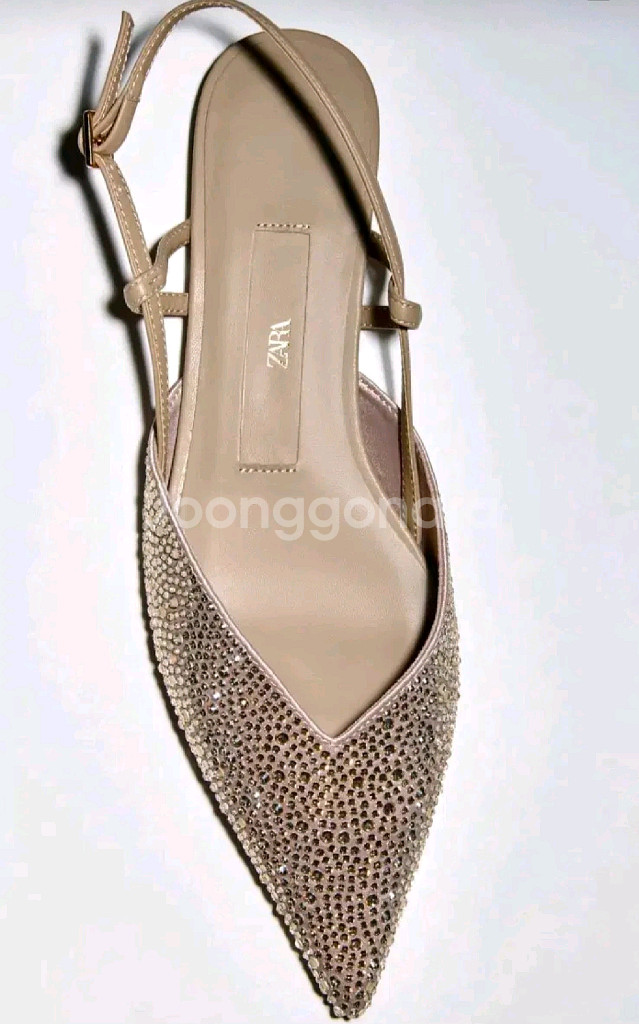 zara 자라 메탈릭 슬링백 발레리나 플랫슈즈 - 38--2