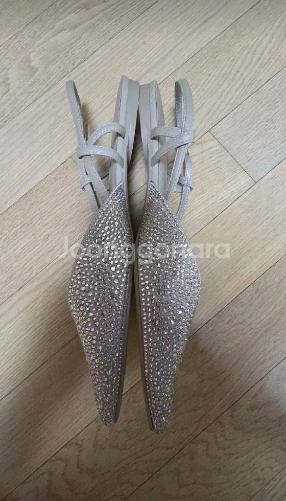 zara 자라 메탈릭 슬링백 발레리나 플랫슈즈 - 38--7