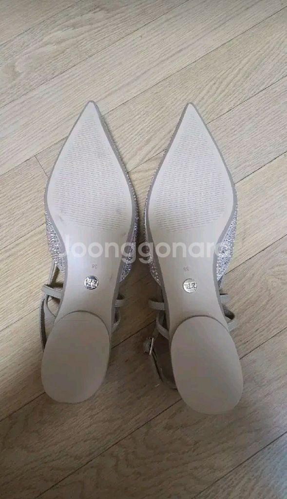 zara 자라 메탈릭 슬링백 발레리나 플랫슈즈 - 38--9