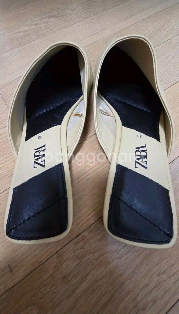 zara 자라 스틸레토 뮬 슬리퍼 -베이지, 38사이즈--5