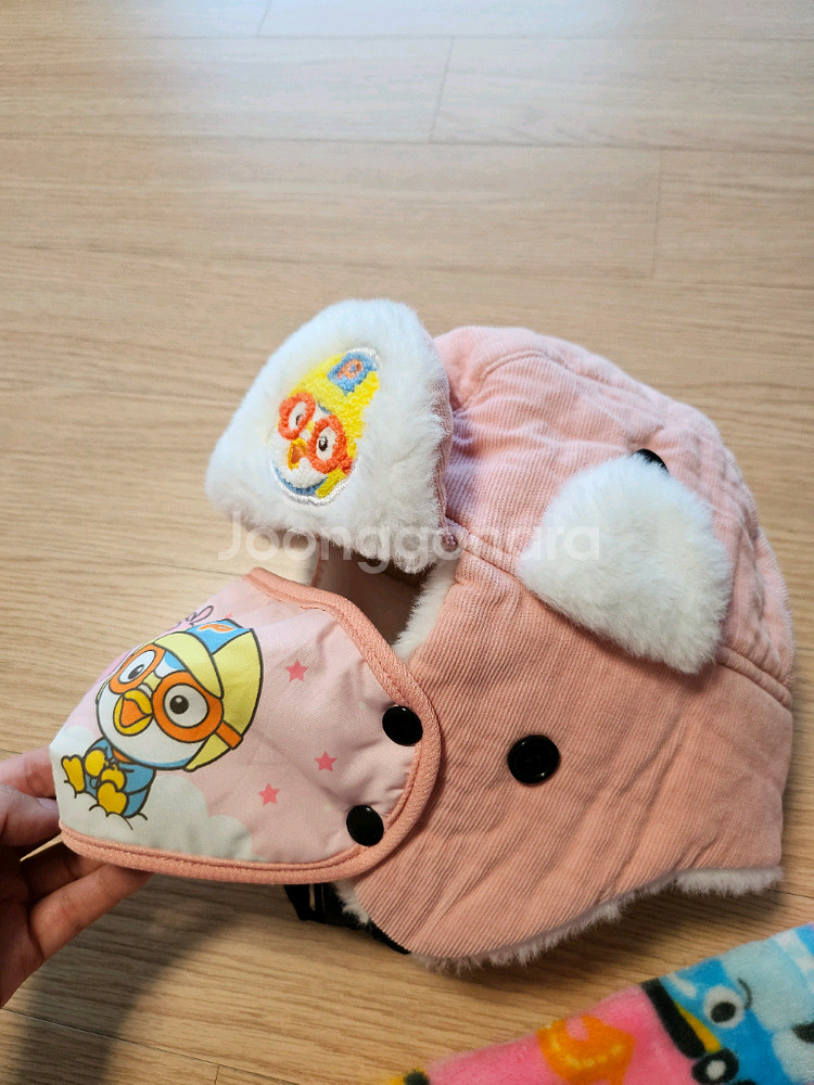 뽀로로 털모자, 수면조끼 일괄--1