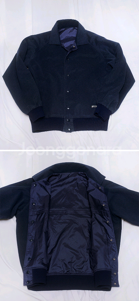 데상트 재팬 버튼 울블루종 우븐 양면 자켓 (100)--2
