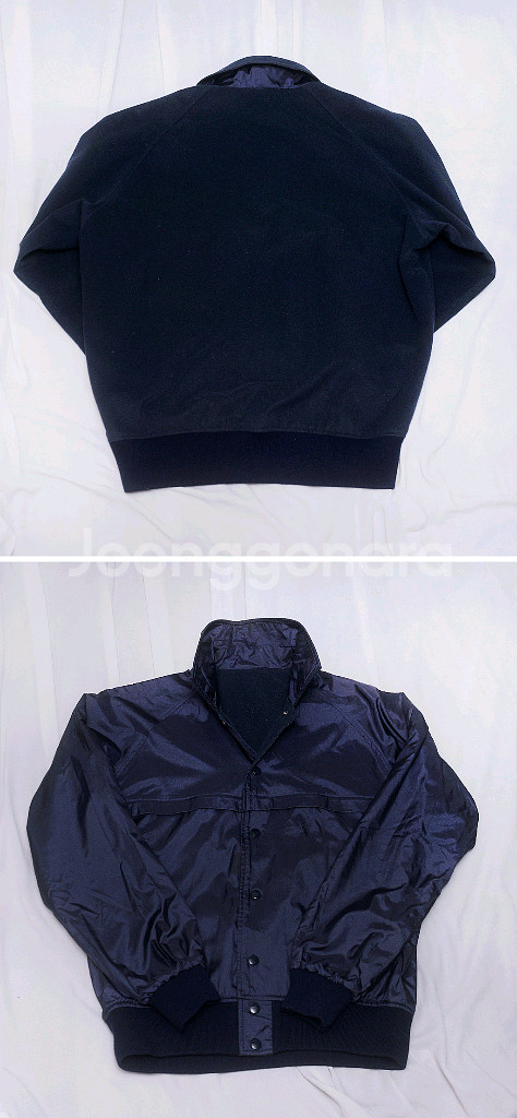 데상트 재팬 버튼 울블루종 우븐 양면 자켓 (100)--1