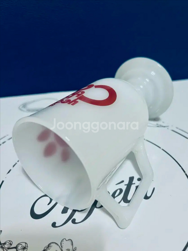 빈티지 고양이 발자국 밀크글라스--3