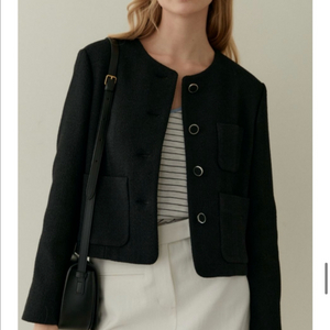 어나우트 클래식 울 트위드 자켓 (새상품 블랙m)