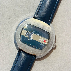 스위스 Sakata 디지털 점프아워 빈티지 수동시계