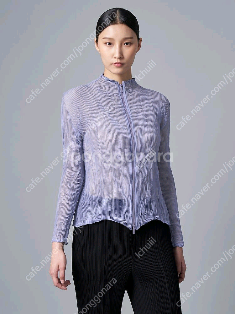 이세이미야케 쉬폰트위스트 집업가디건 &탑--1